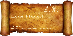Licker Nikolett névjegykártya