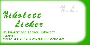 nikolett licker business card